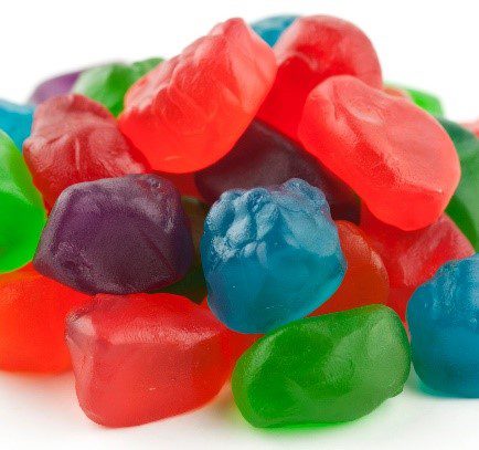 a pile of fruit snacks
